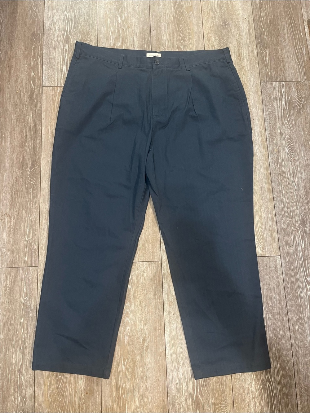 NWT Mason Row Adams Pleated Relaxed Fit Trouser Pants 42x30 Navy Blue